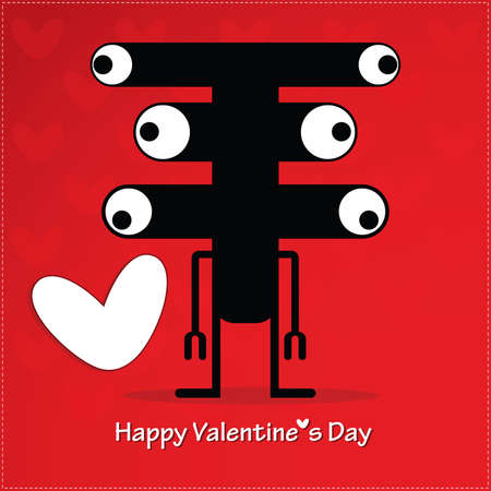 Cute monster with heartのイラスト素材