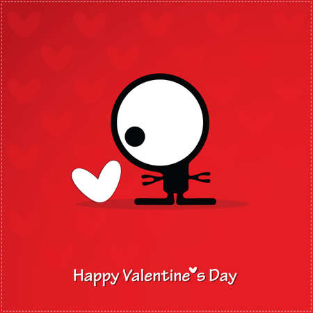 Cute monster with heartのイラスト素材