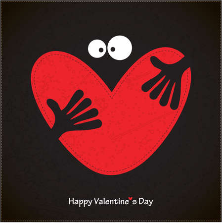 A Character hold a heart in handsのイラスト素材