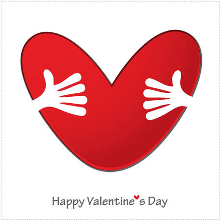 Hands holding a heart  Valentine s day card  vectorのイラスト素材