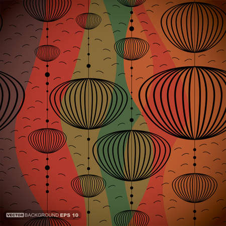 Decorative background with different elementsのイラスト素材