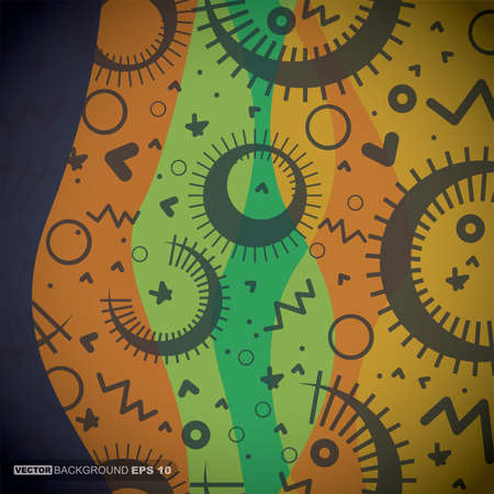 Decorative background with different elementsのイラスト素材