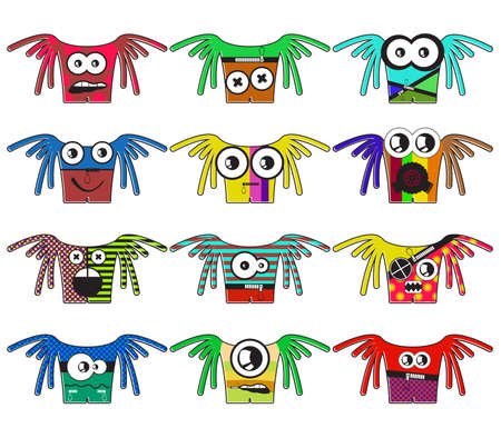 Set of twelve monstersのイラスト素材