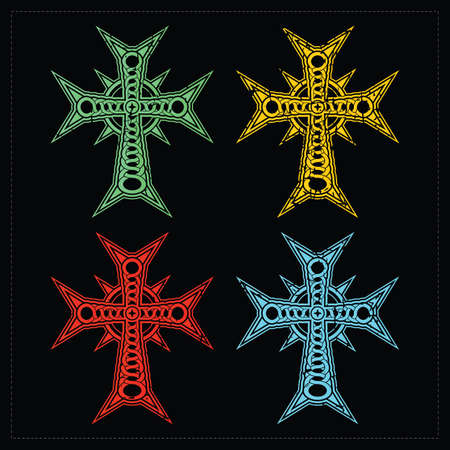 Set of four crosses  のイラスト素材