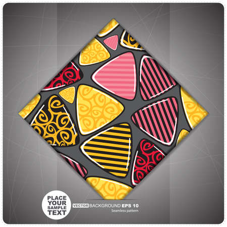 Decorative tile with different elements  Vector illustrationのイラスト素材