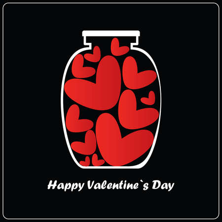 Valentine s day card with hearts in bottleのイラスト素材
