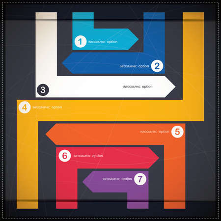 Infographics options banner with arrowsのイラスト素材