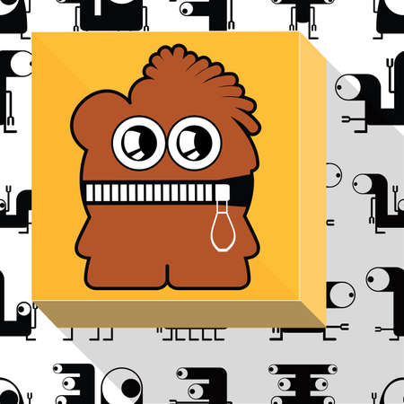 Monster on seamless pattern