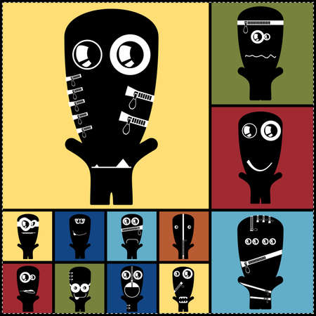 Set of cute monsters  vectorのイラスト素材