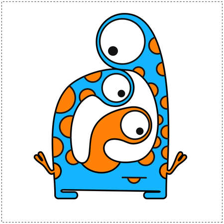 Cute monster isolated on whiteのイラスト素材