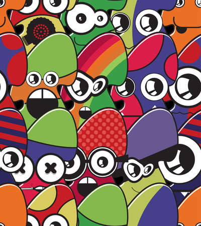 Monsters - seamless patternのイラスト素材