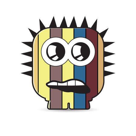 Colorful monster on white backgroundのイラスト素材