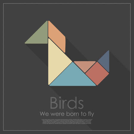Tangram birdのイラスト素材