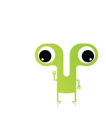 Cute monster isolated on white  vectorのイラスト素材