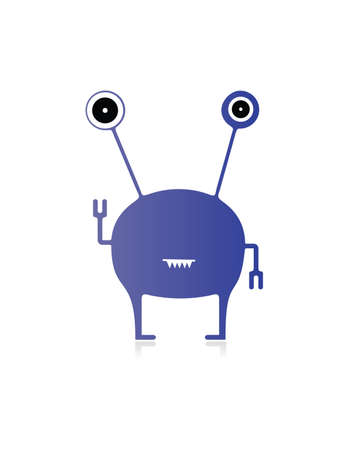 Cute monster isolated on white  vectorのイラスト素材