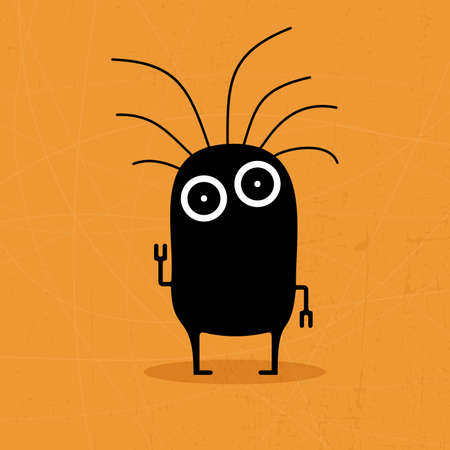 Monster on grunge backgroundのイラスト素材