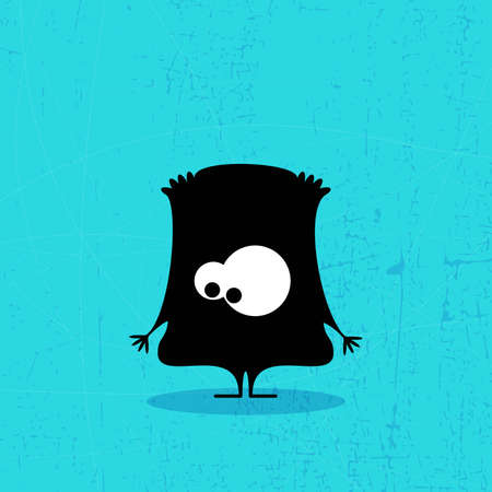 Monster on grunge backgroundのイラスト素材