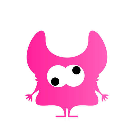 Cute monster isolated on white  vectorのイラスト素材