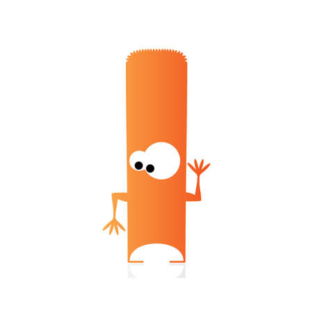 Cute monster isolated on white  vectorのイラスト素材