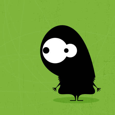 Monster on grunge backgroundのイラスト素材