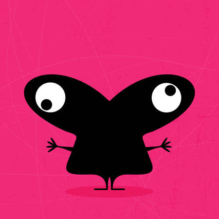 Monster on grunge backgroundのイラスト素材