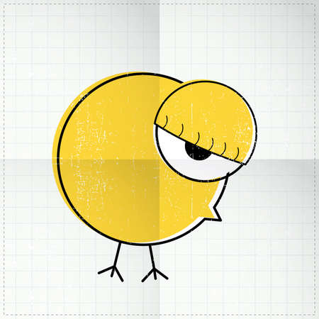 chicken on folded paperのイラスト素材