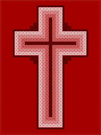 Cross on red backgroundのイラスト素材