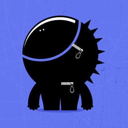 Monster on grunge backgroundのイラスト素材