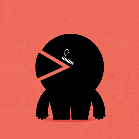 Monster on grunge backgroundのイラスト素材