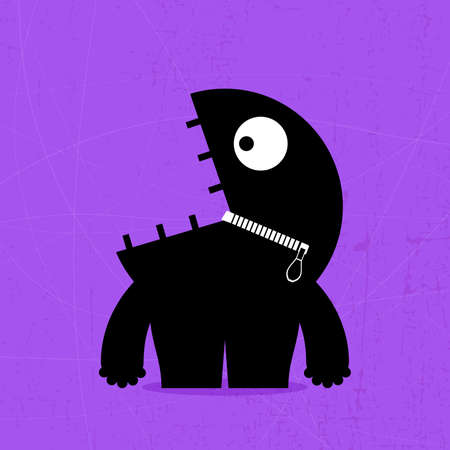 Monster on grunge backgroundのイラスト素材