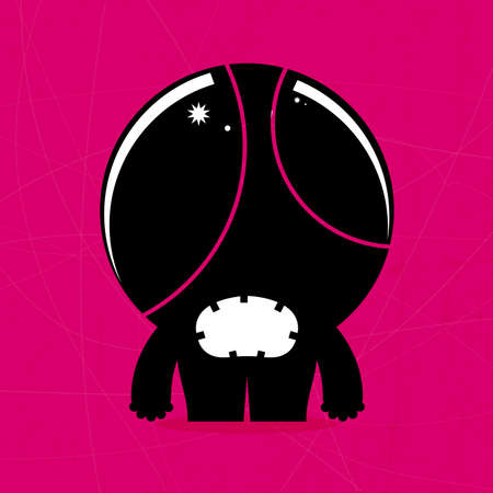 Monster on grunge backgroundのイラスト素材