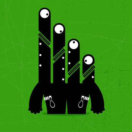 Monster on grunge background