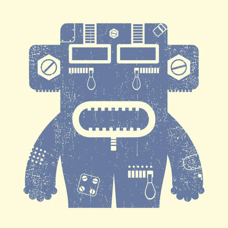 Monster on grunge backgroundのイラスト素材