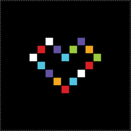 Valentine s day card with pixel heart