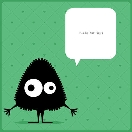 Cartoon monster with message cloudのイラスト素材