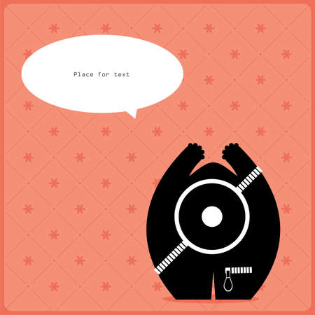 Cartoon monster with message cloudのイラスト素材