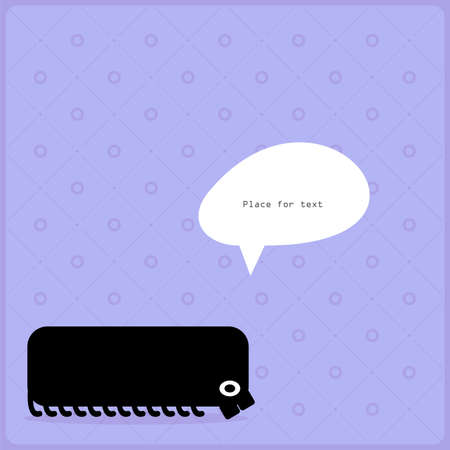 Cartoon monster with message cloudのイラスト素材