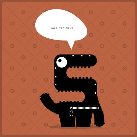 Cartoon monster with message cloudのイラスト素材