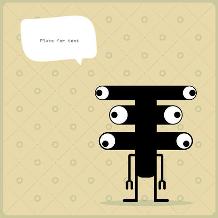Cartoon monster with message cloudのイラスト素材
