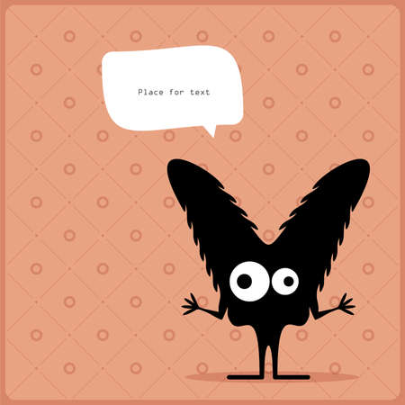 Cartoon monster with message cloudのイラスト素材