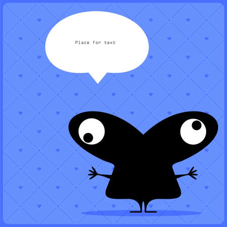 Cartoon monster with message cloudのイラスト素材