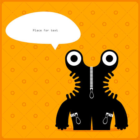 Cartoon monster with message cloudのイラスト素材
