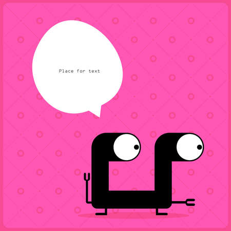 Cartoon monster with message cloudのイラスト素材