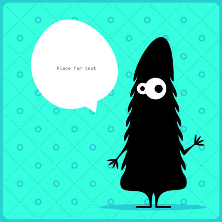Cartoon monster with message cloudのイラスト素材