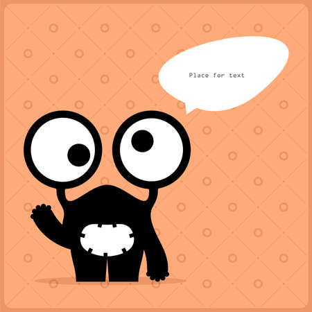 Cartoon monster with message cloudのイラスト素材