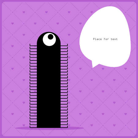 Cartoon monster with message cloudのイラスト素材