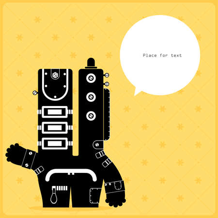 Cartoon monster with message cloudのイラスト素材
