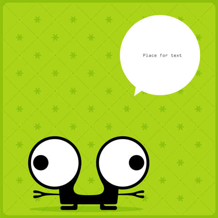 Cartoon monster with message cloudのイラスト素材