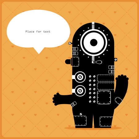 Cartoon monster with message cloudのイラスト素材