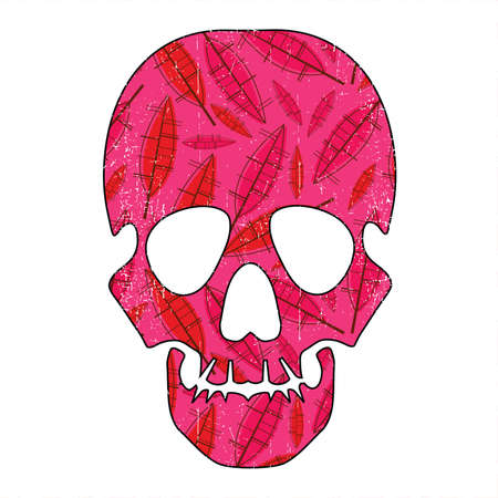 Floral skull on white grunge backgroundのイラスト素材